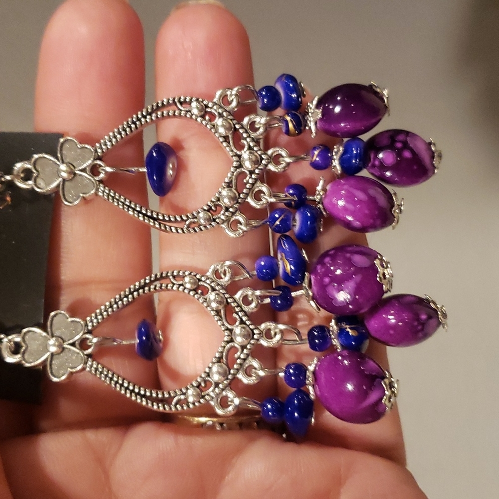 Purple Dangle Earrings